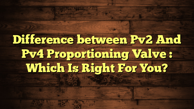 Difference between Pv2 And Pv4 Proportioning Valve : Which Is Right For You?