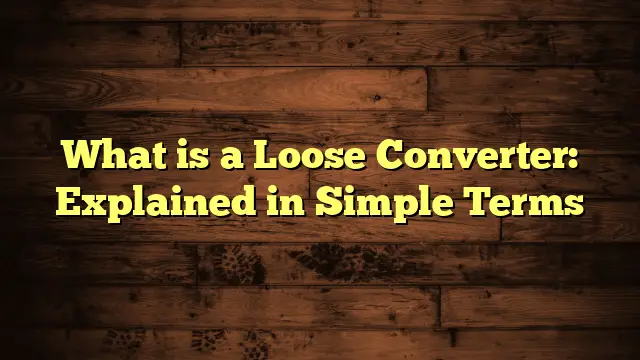 What is a Loose Converter: Explained in Simple Terms
