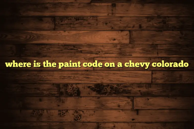 where is the paint code on a chevy colorado