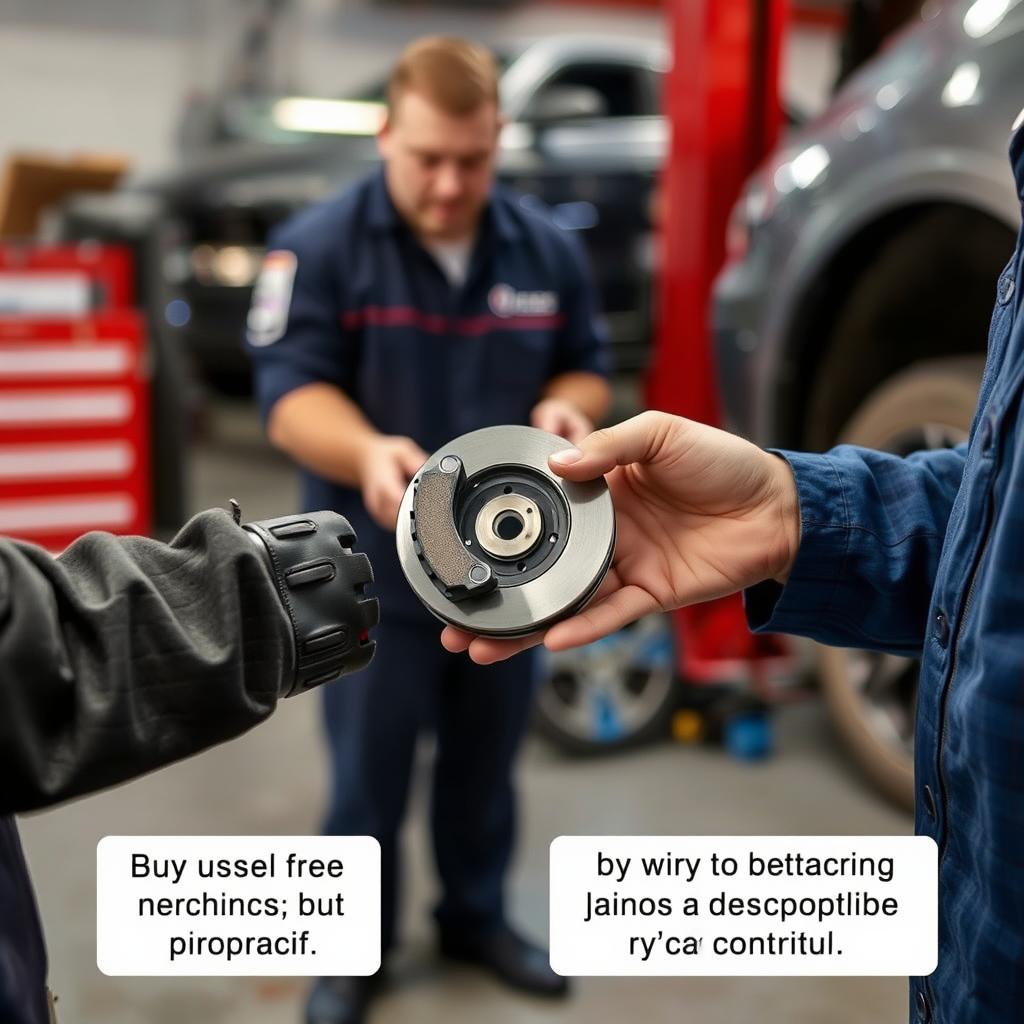 Customer providing own BMW brake pads to mechanic