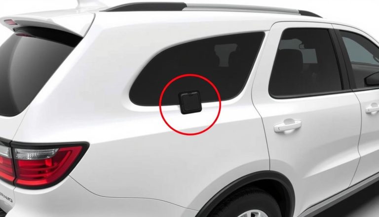 Dodge Durango with fuel door highlighted on driver's side