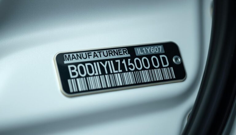 Manufacturer Body Code on Car