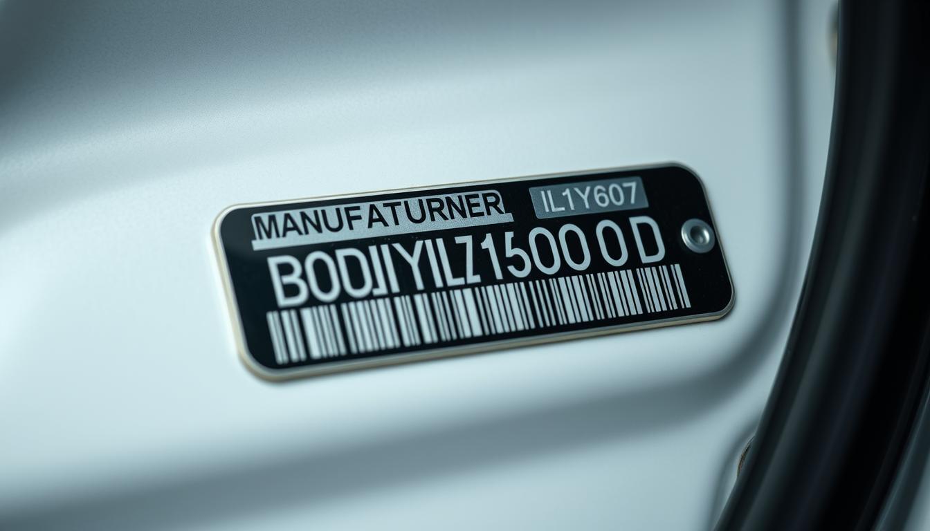 Manufacturer Body Code on Car