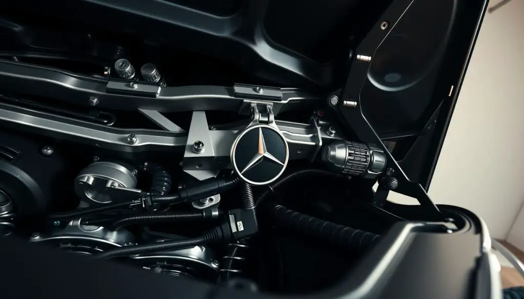 Mercedes hood mechanism Mercedes hood mechanism