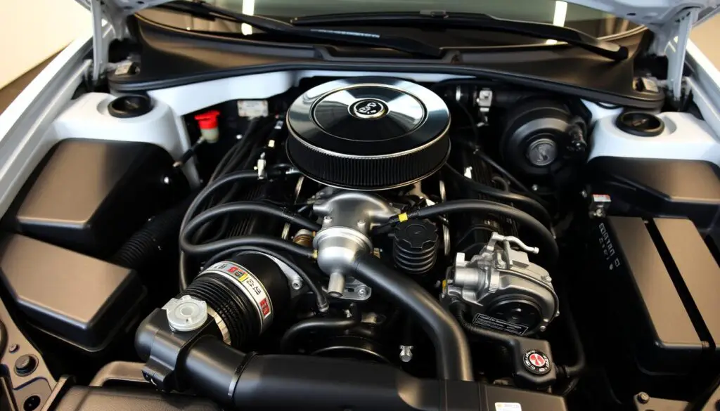 Well-maintained engine with clean spark plugs performing efficiently Well-maintained engine with clean spark plugs performing efficiently