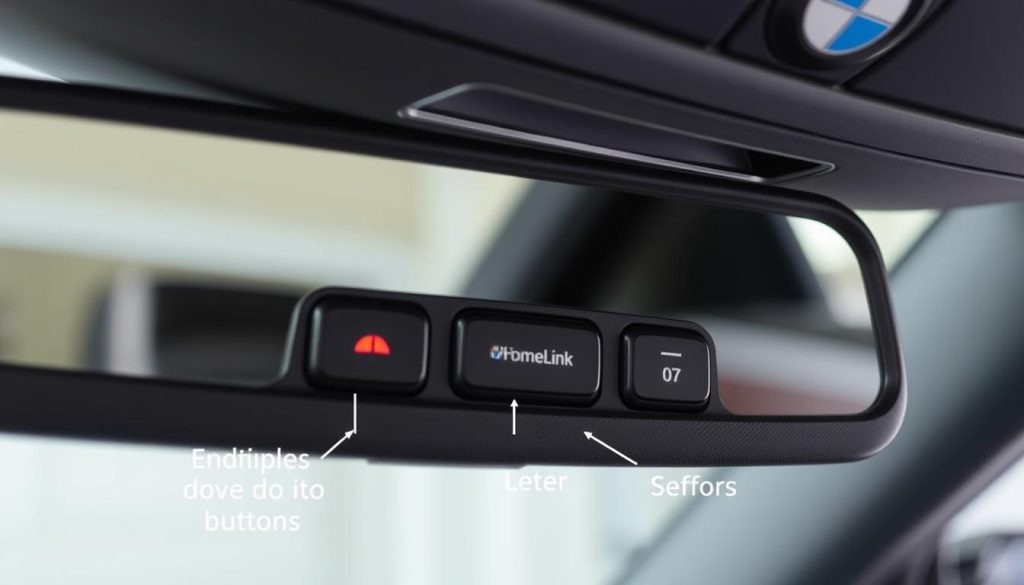 BMW HomeLink buttons showing all three buttons programmed for different doors BMW HomeLink buttons showing all three buttons programmed for different doors
