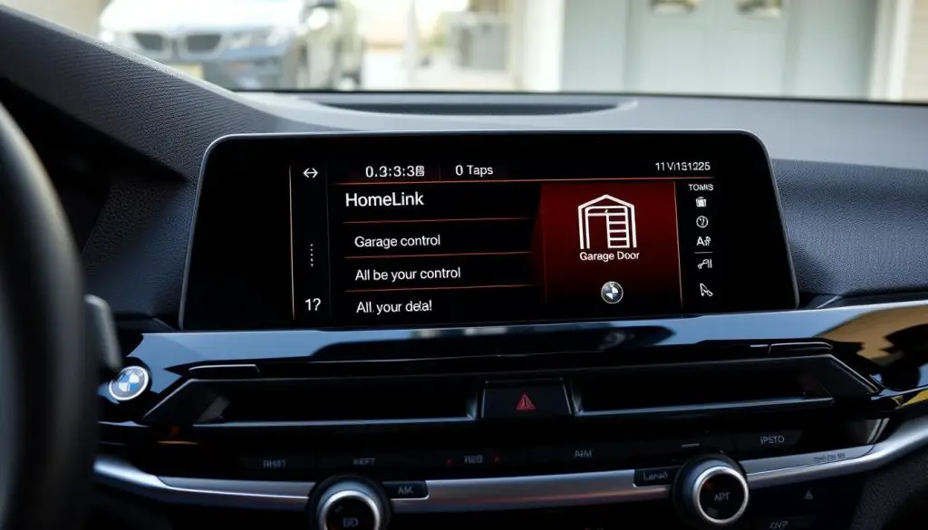 BMW iDrive screen showing HomeLink integration BMW iDrive screen showing HomeLink integration