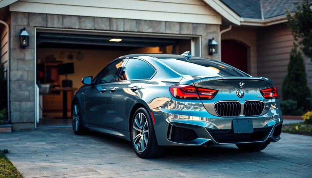 BMW parked outside garage for door opener programming BMW parked outside garage for door opener programming