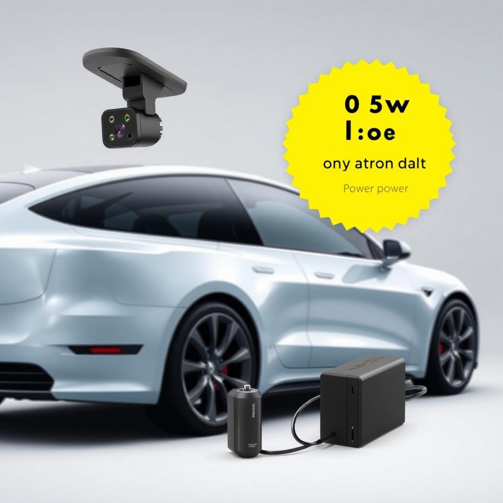 Tesla-compatible dashcam for cigarette lighter socket