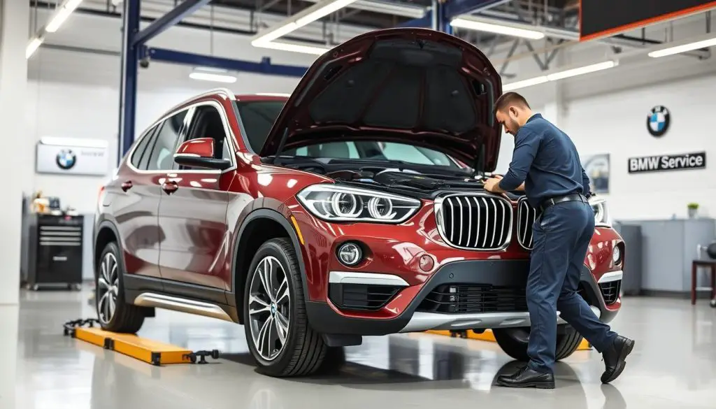 BMW X1 maintenance being performed at service center - BMW X1 Years to Avoid BMW X1 maintenance being performed at service center - BMW X1 Years to Avoid