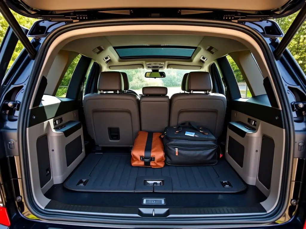 BMW X5 with third row folded showing cargo space