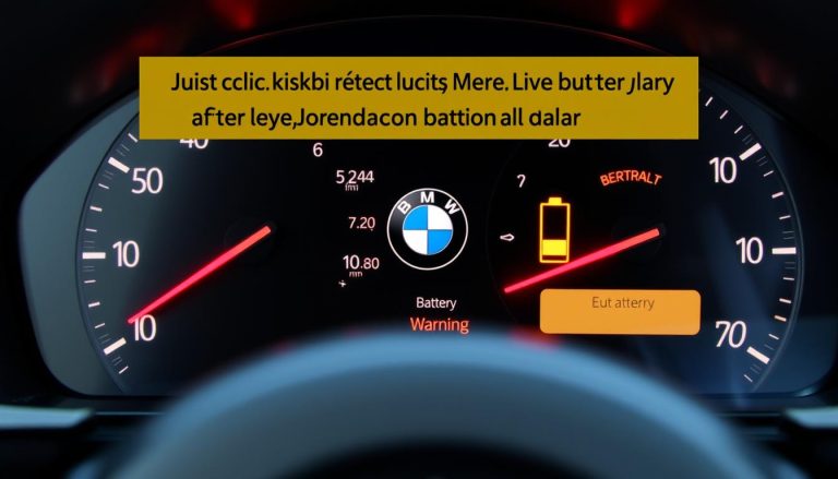 BMW dashboard showing battery warning light after battery change