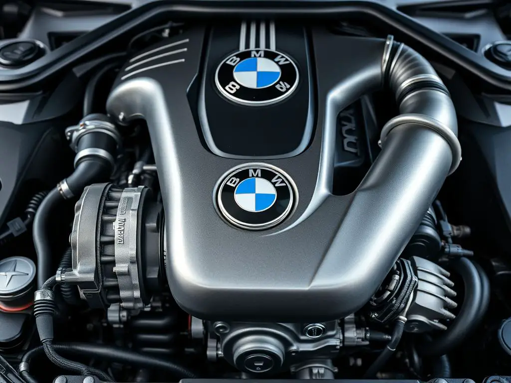 BMW engine showing high-performance components that benefit from premium fuel BMW engine showing high-performance components that benefit from premium fuel