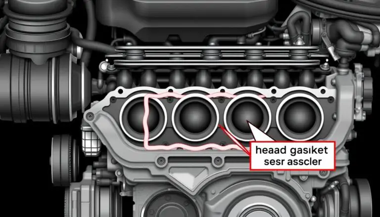 BMW engine with head gasket location highlighted