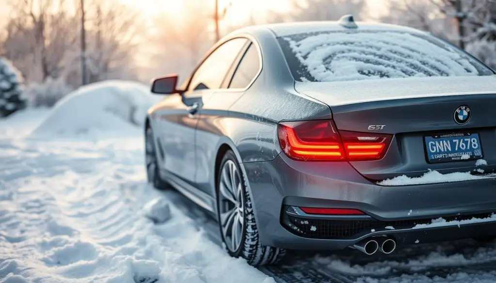 BMW parked in snowy conditions illustrating extreme temperature effects on battery BMW parked in snowy conditions illustrating extreme temperature effects on battery