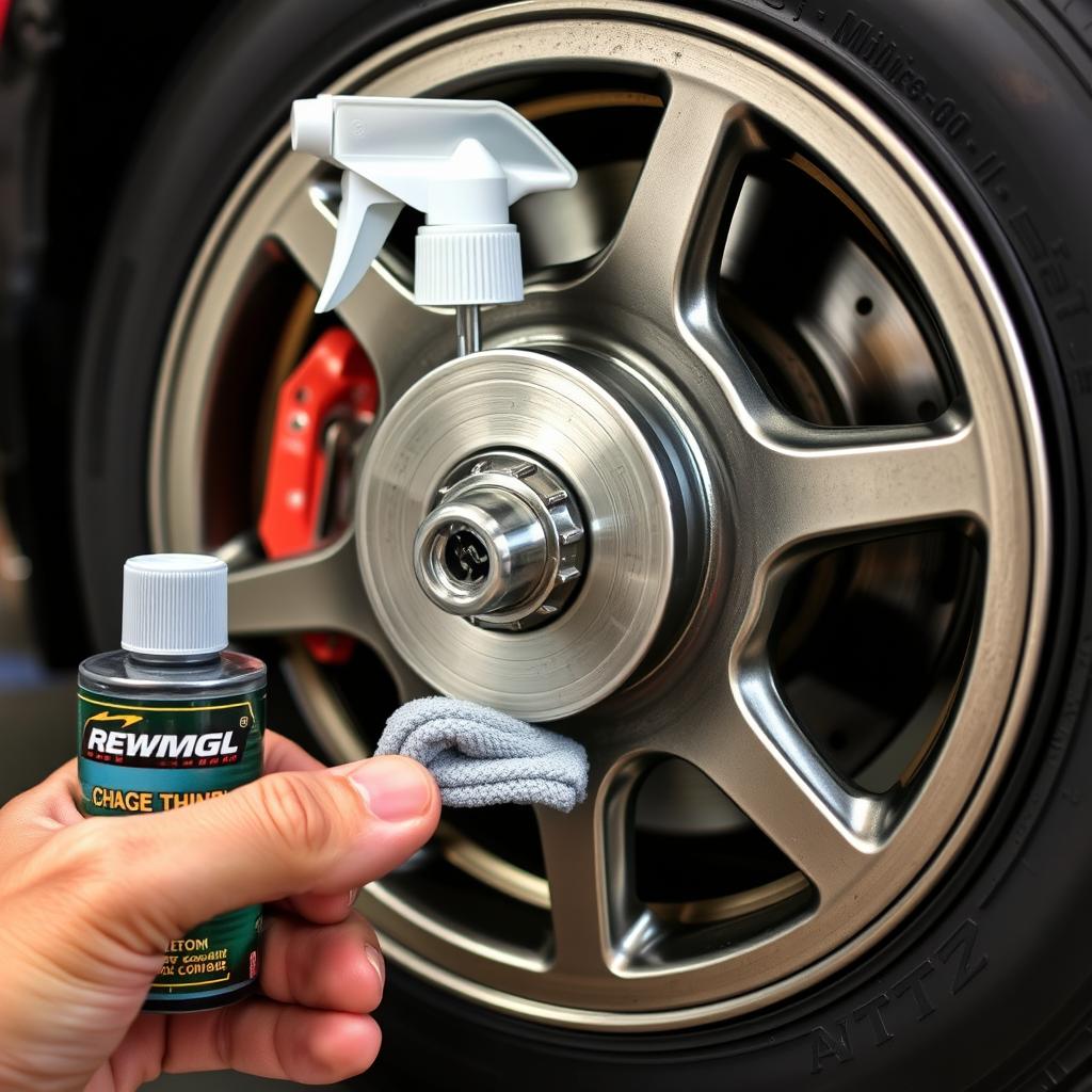 Cleaning supplies for preparing hub and wheel Cleaning supplies for preparing hub and wheel