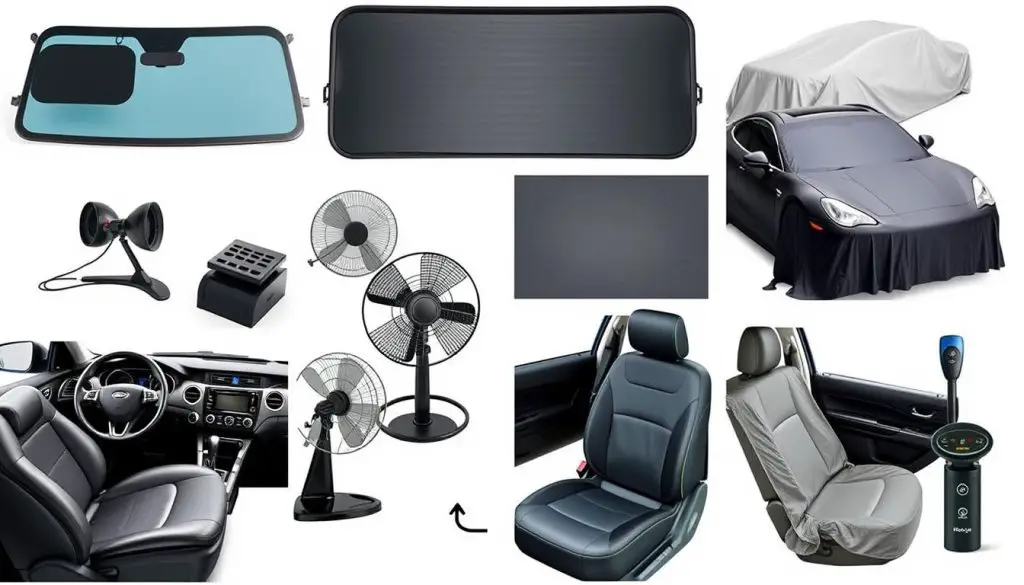 Collection of heat reduction solutions for black cars Collection of heat reduction solutions for black cars