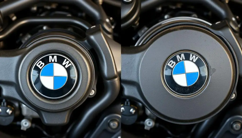 Comparison of engine components showing wear from improper fuel usage Comparison of engine components showing wear from improper fuel usage