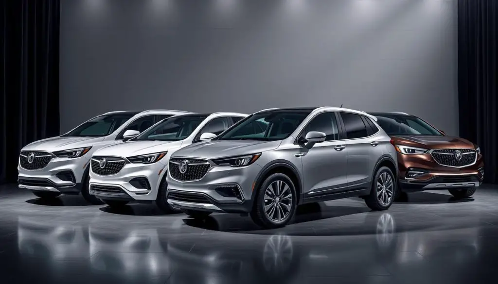 Current Buick SUV lineup featuring Envista, Encore GX, Envision, and Enclave models Current Buick SUV lineup featuring Envista, Encore GX, Envision, and Enclave models