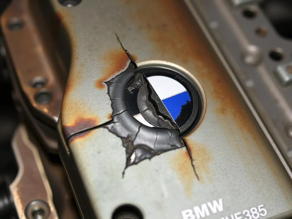 Damaged BMW cylinder head from overheating Damaged BMW cylinder head from overheating