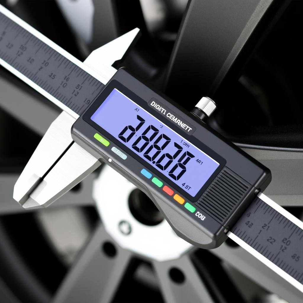 Digital caliper for measuring center bore exactness Digital caliper for measuring center bore exactness
