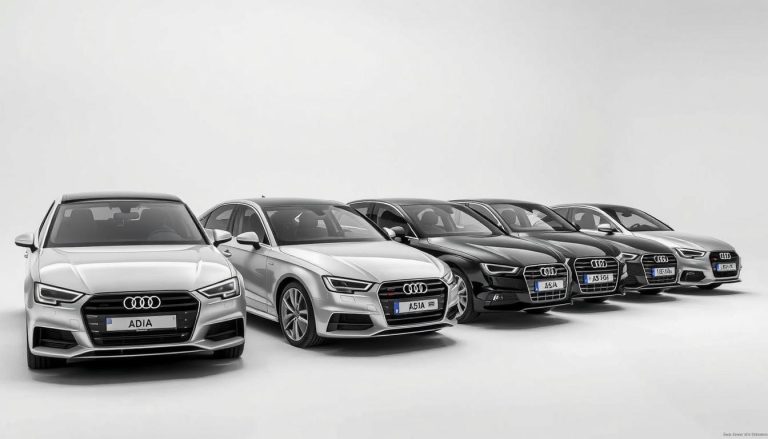 Five generations of Audi A4 models showing the evolution of the Audi A4 years to avoid