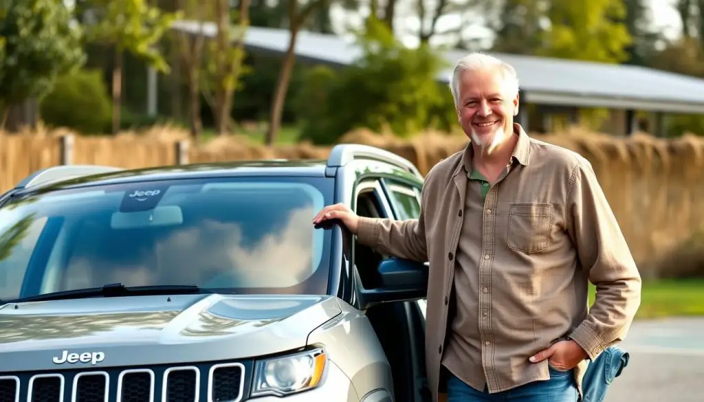 Happy owner with a reliable Jeep Compass model
