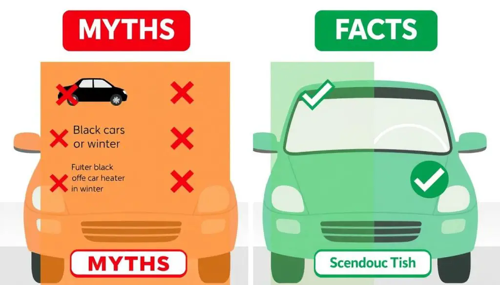 Illustration debunking myths about do black cars get hotter in different seasons Illustration debunking myths about do black cars get hotter in different seasons