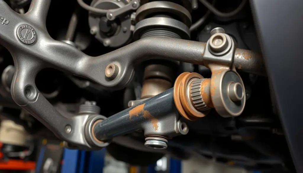 Jeep Compass suspension components showing control arm and tie rod issues