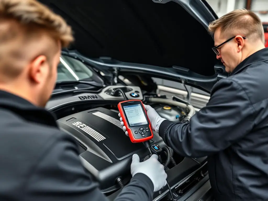 Mechanic inspecting BMW Z4 engine - BMW Z4 years to avoid