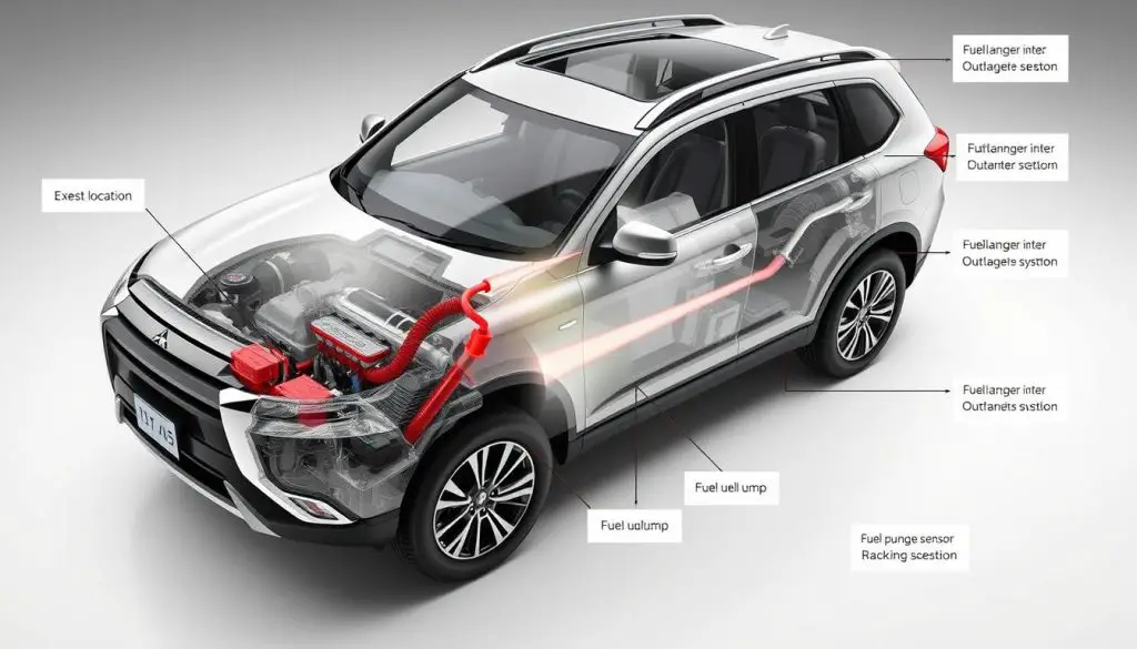 Mitsubishi Outlander fuel tank location