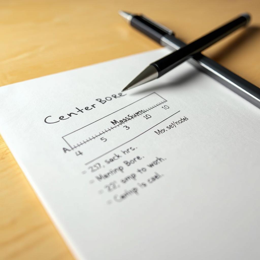 Notepad for recording center bore measurements Notepad for recording center bore measurements