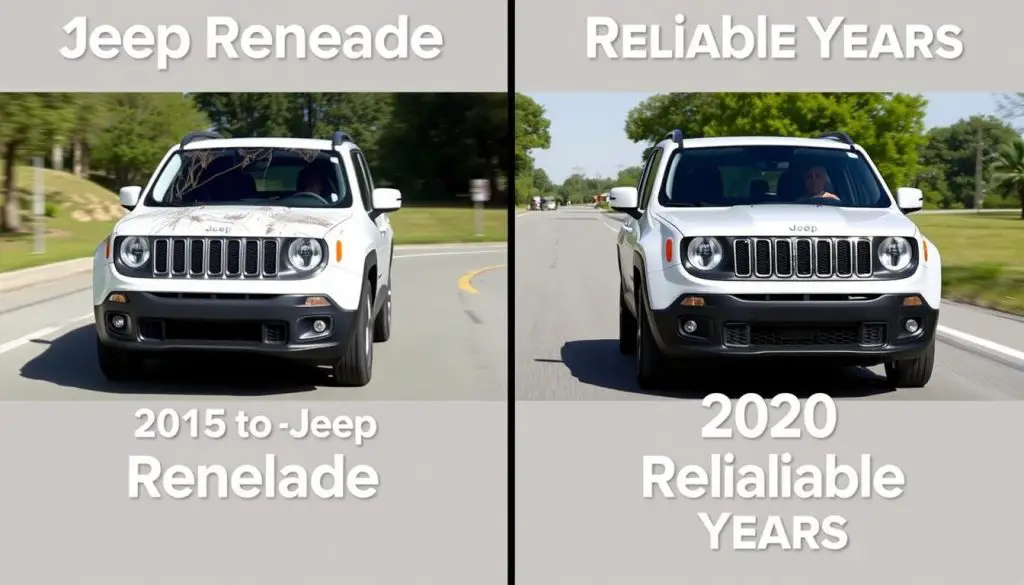 Side-by-side comparison of problematic vs. reliable Jeep Renegade models