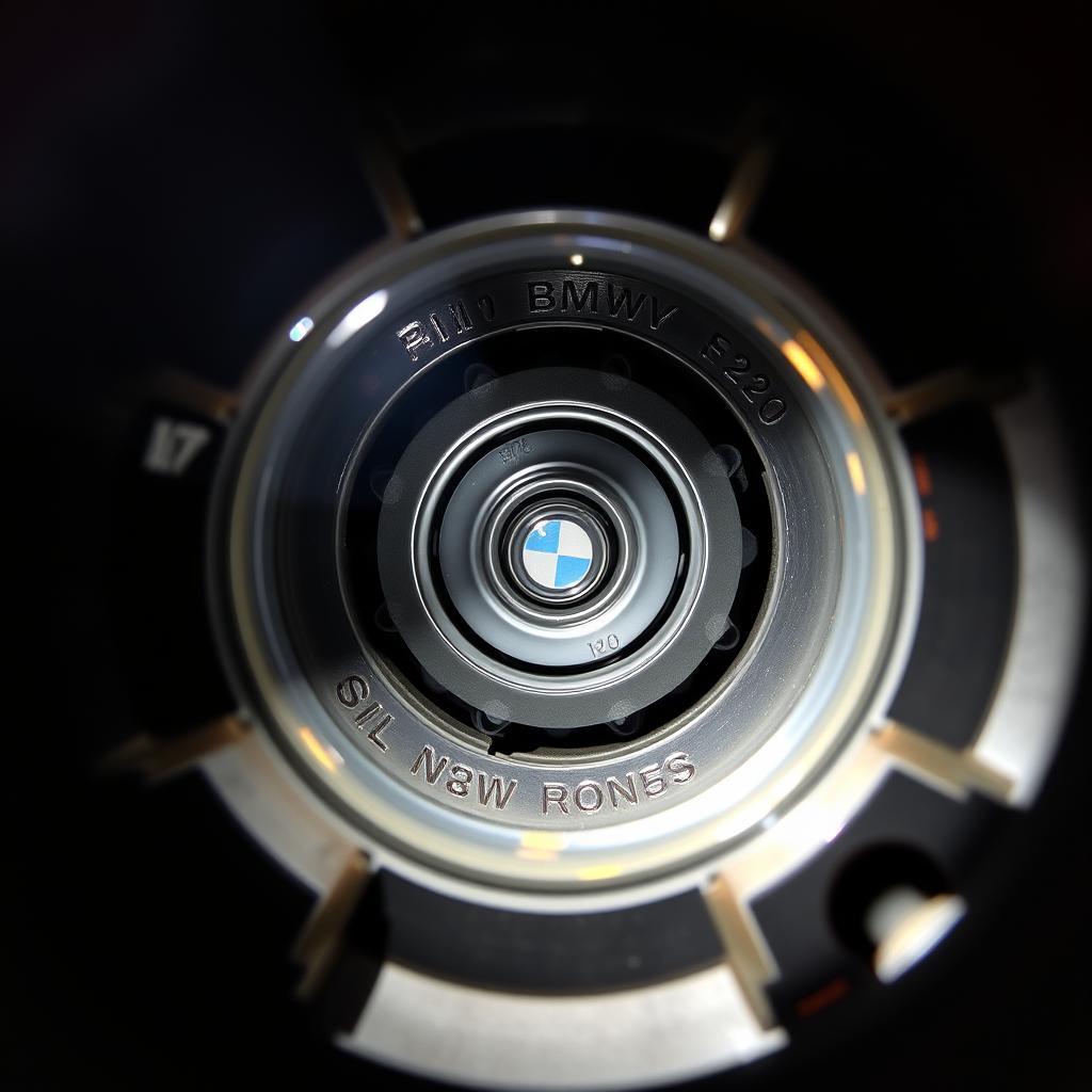 View through oil cap showing worn timing chain components View through oil cap showing worn timing chain components
