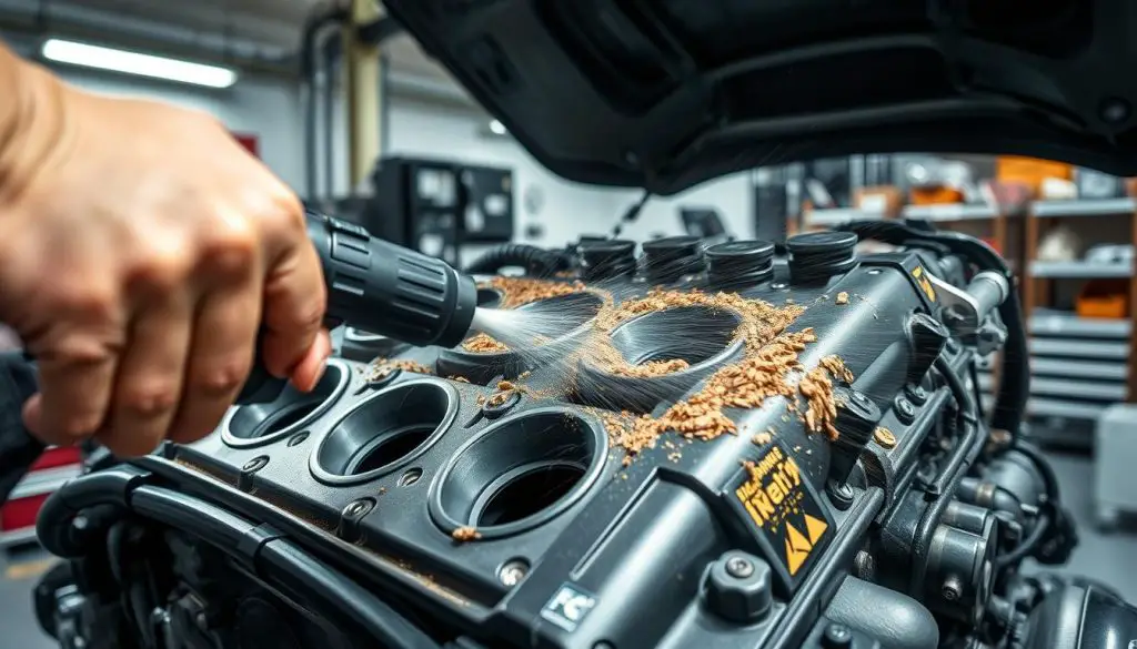 walnut blasting process