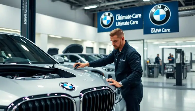 BMW Ultimate Care maintenance being performed on a luxury BMW vehicle