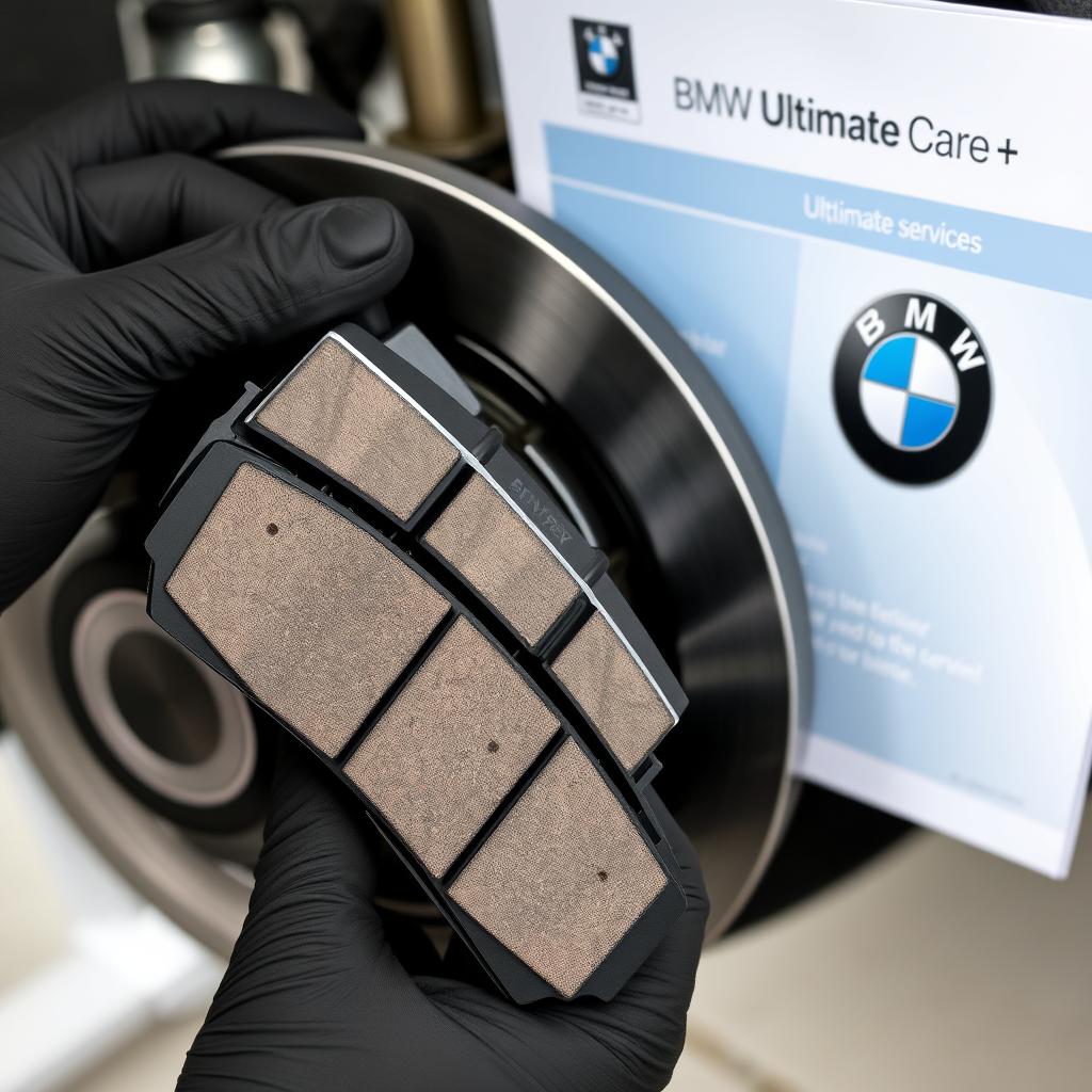 BMW brake pads being replaced under BMW Ultimate Care+