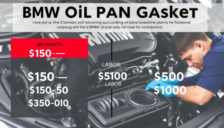 BMW oil pan gasket replacement cost breakdown showing parts and labor