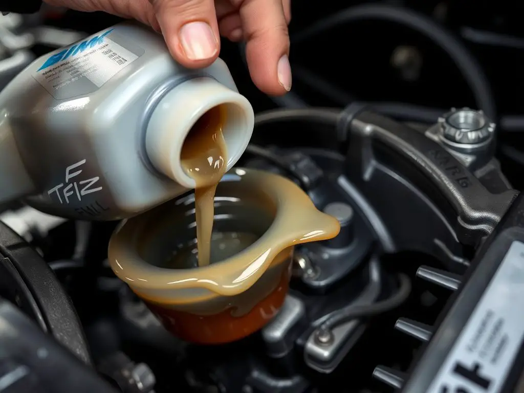 BMW transmission fluid being changed during maintenance BMW transmission fluid being changed during maintenance