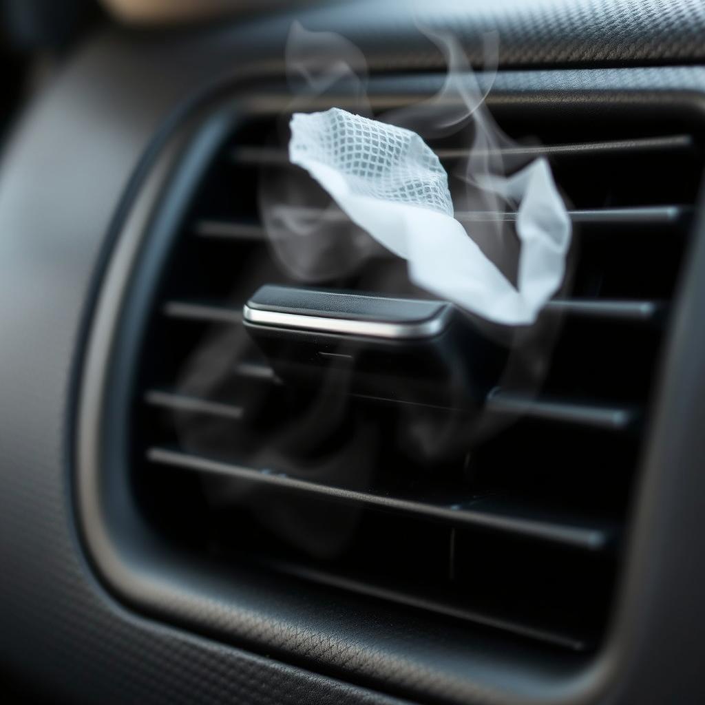Car AC vents being dried to prevent mold growth Car AC vents being dried to prevent mold growth