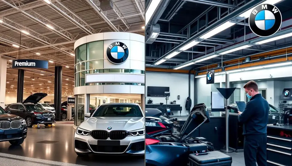 Comparison between BMW dealership service center and independent repair shop Comparison between BMW dealership service center and independent repair shop