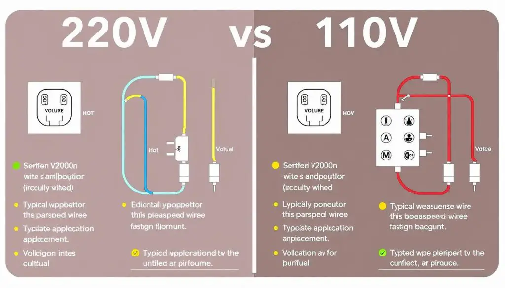 Diagram showing the difference between 220V and 110V electrical circuits Diagram showing the difference between 220V and 110V electrical circuits
