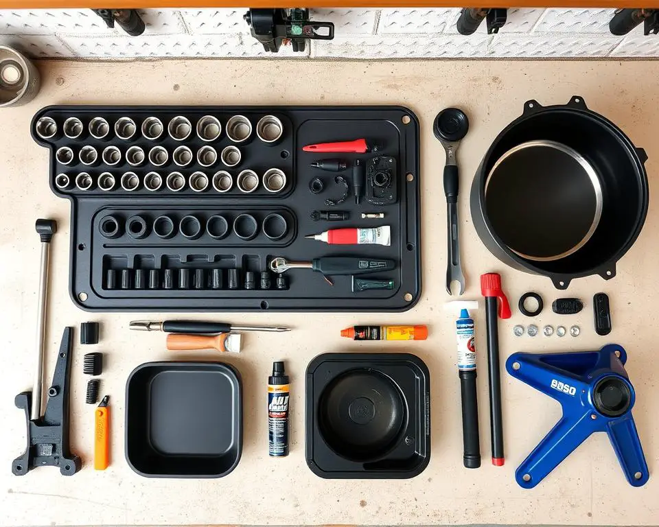 Essential tools needed for BMW oil pan gasket DIY replacement
