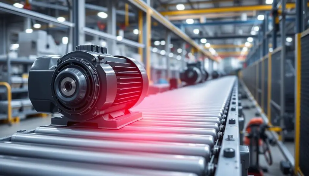 Industrial conveyor system with motor assembly Industrial conveyor system with motor assembly