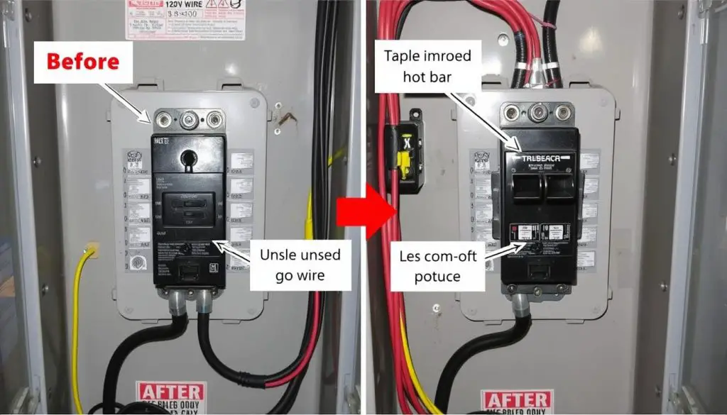 Replacing a double-pole breaker with a single-pole breaker in the main service panel Replacing a double-pole breaker with a single-pole breaker in the main service panel