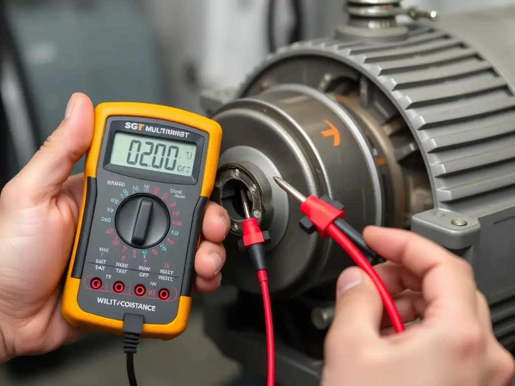 Testing motor windings with a multimeter for continuity Testing motor windings with a multimeter for continuity