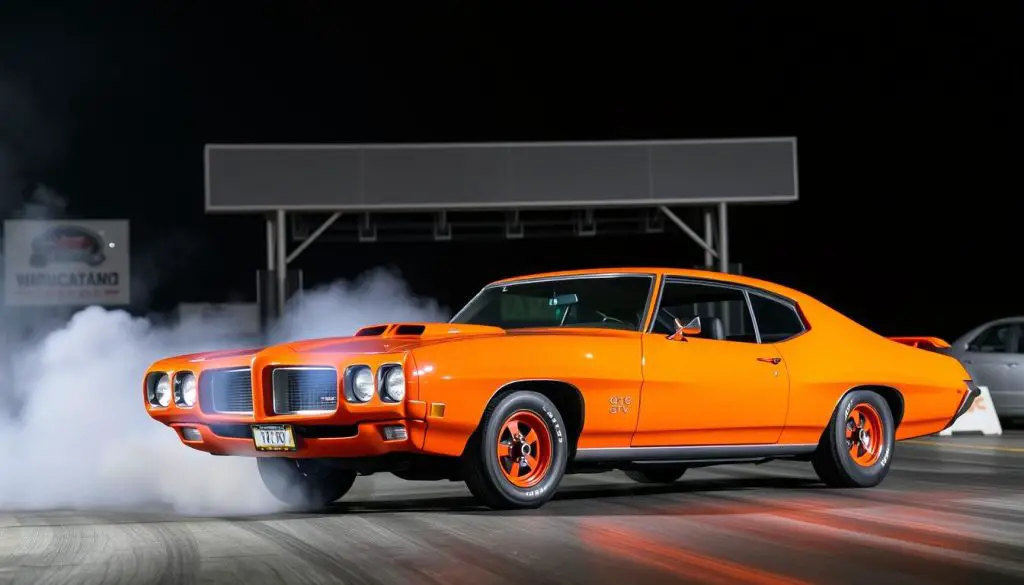 1970 Pontiac GTO Judge with Ram Air IV on drag strip 1970 Pontiac GTO Judge with Ram Air IV on drag strip