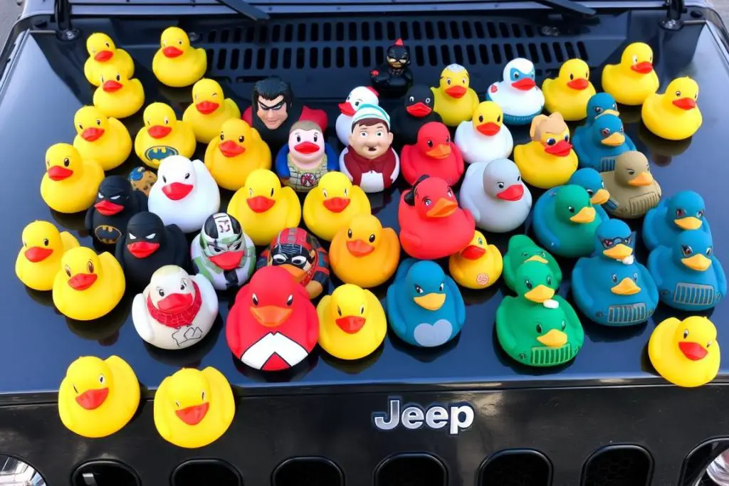 A collection of various creative rubber ducks used for Jeep Ducking A collection of various creative rubber ducks used for Jeep Ducking