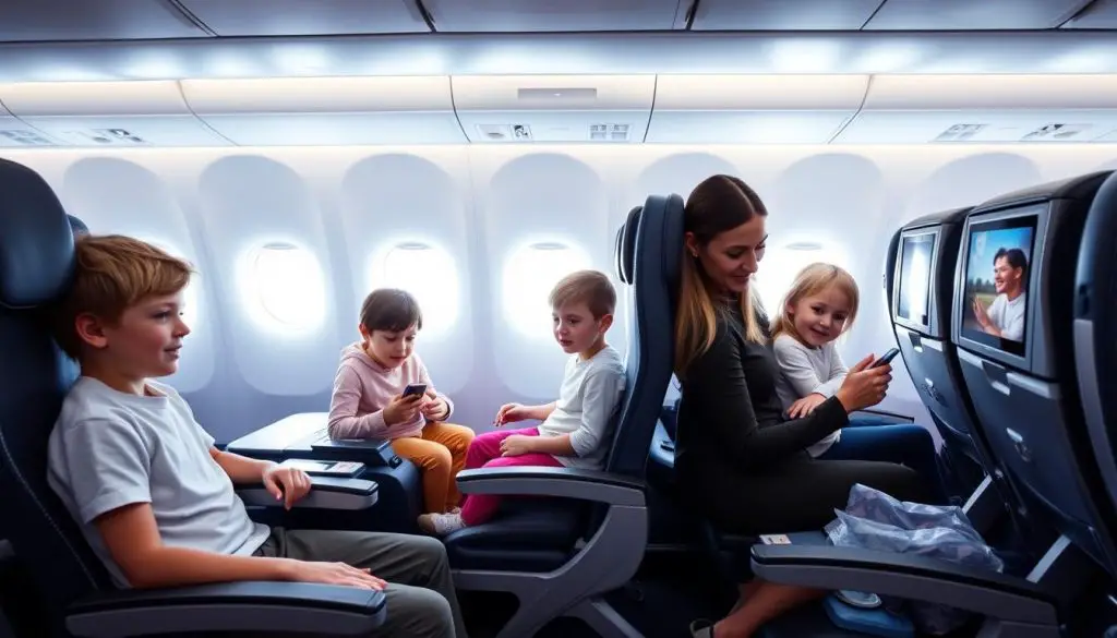 Family seated together in economy class on Airbus A350-900 Family seated together in economy class on Airbus A350-900