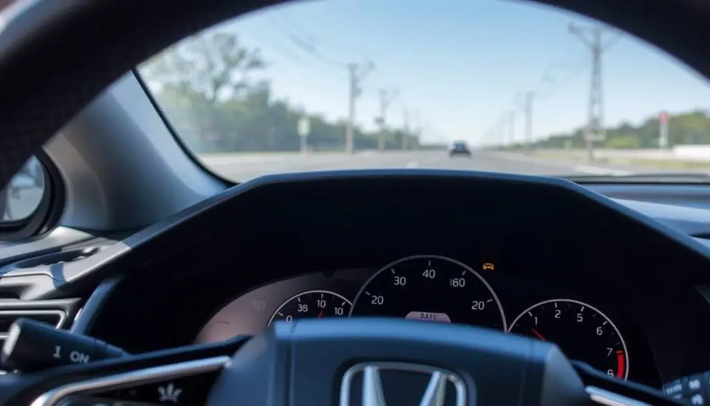 Honda Collision Mitigation Braking System warning display while driving Honda Collision Mitigation Braking System warning display while driving